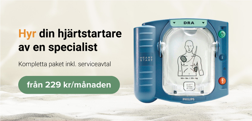 Hyr din hjärtstartare av oss.

Kompletta paket inkl. serviceavtal från 229 kr/månaden.