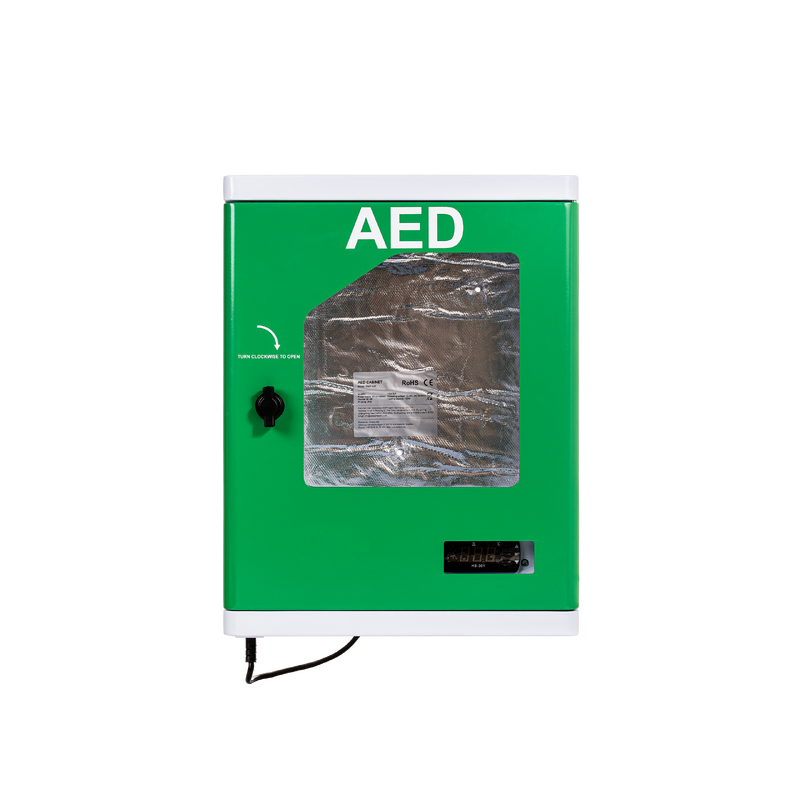 AED-skåp för utomhusbruk, hjärtstartare och tillbehör. Alltid fraktfritt över 800 kr. 