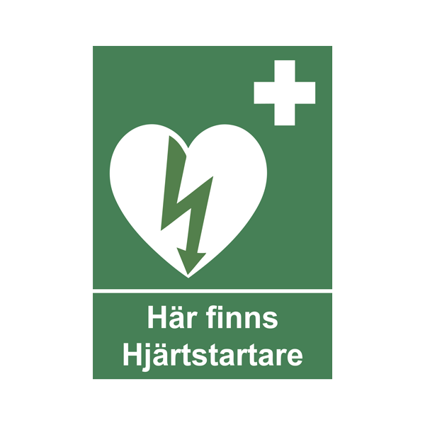 Skylt, Här finns hjärtstartare, 290x210mm , hjärtstartare & tillbehör av hög kvalité. Alltid med 1 års försäkring & 8 års garanti. 