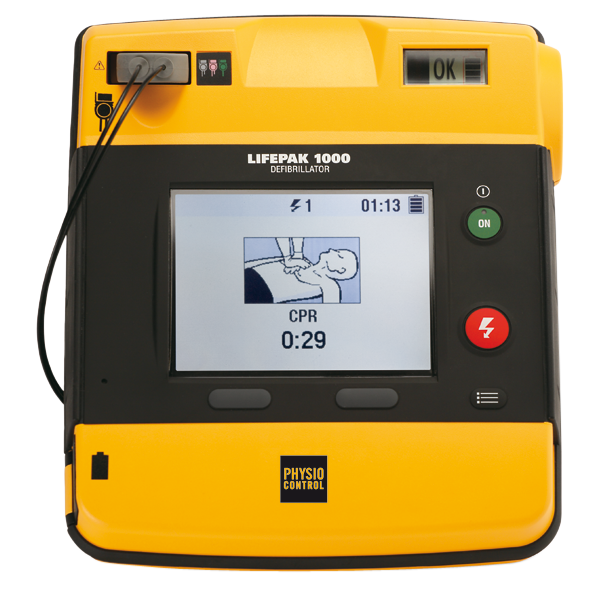 Lifepak 1000 med EKG inkl. väska, hjärtstartare & tillbehör av hög kvalité. Alltid med 1 års försäkring och 8 års garanti. 