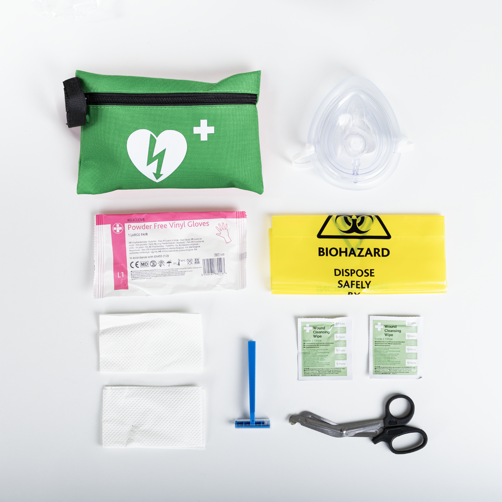 Responder kit med Pocketmask, hjärtstartare och tillbehör. Alltid fraktfritt över 800 kr. 